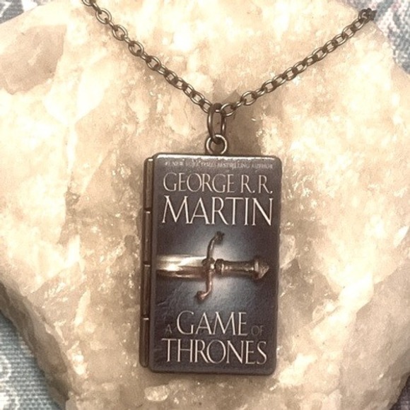 Jewelry - George R.R. Martin-Game Of Thrones-Book Cover Pendant Bronze Chain Necklace -New